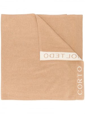 Шарф вязки интарсия с логотипом Corto Moltedo. Цвет: нейтральные цвета
