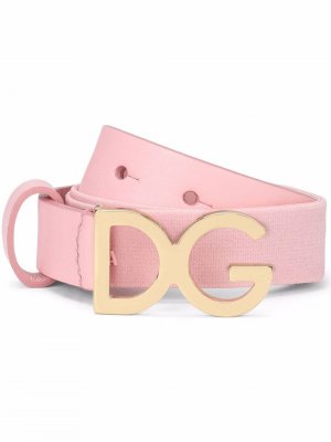 Ремень с пряжкой-логотипом Dolce & Gabbana Kids. Цвет: розовый