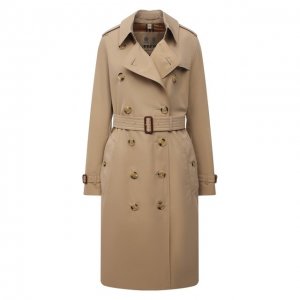 Хлопковый тренч Kensington Burberry. Цвет: бежевый
