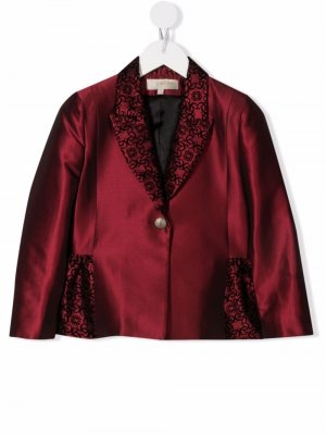 Пиджак с оборками и принтом ELIE SAAB JUNIOR. Цвет: красный