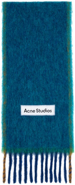 Синий узкий шарф Acne Studios