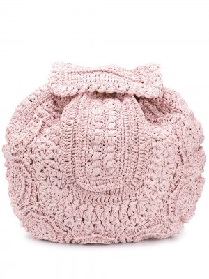 Плетеный рюкзак Alberta Ferretti. Цвет: розовый