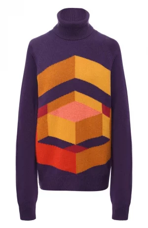Кашемировый пуловер с высоким воротником Bottega Veneta. Цвет: разноцветный