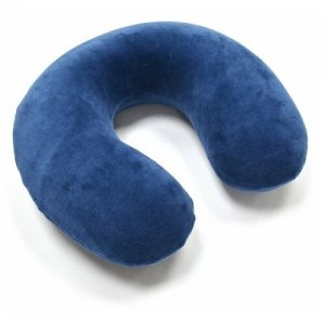 Подушка для шеи, синий Memory Foam. Цвет: синий
