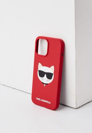 Чехол для iPhone Karl Lagerfeld 13 Pro Max, Liquid silicone Choupette Red. Цвет: красный