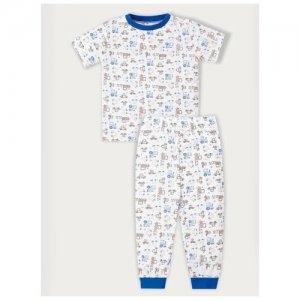 Пижама КотМарКот, размер 92, синий, белый KotMarKot. Цвет: синий/белый