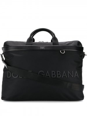 Дорожная сумка с логотипом Dolce & Gabbana. Цвет: черный