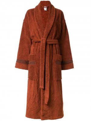 Халат с контрастными вставками Hermès. Цвет: коричневый