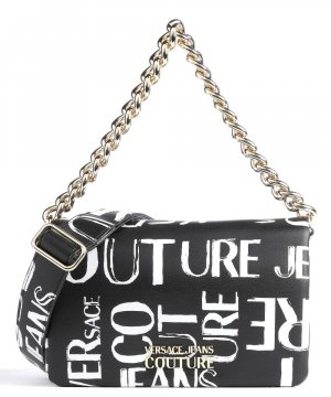 Мягкая сумка через плечо с логотипом по всей поверхности из искусственной кожи , черный Versace Jeans Couture