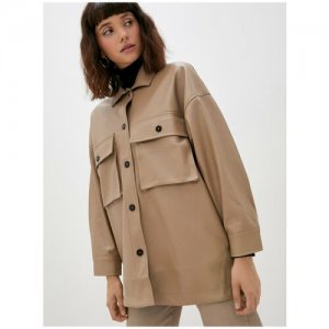 Светло-коричневая кожаная куртка Incity, цвет светло-коричневый, размер M INCITY. Цвет: коричневый