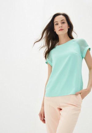 Блуза Yuna Style. Цвет: бирюзовый