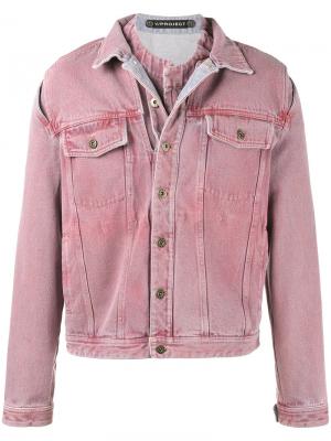 Джинсовая куртка Overdye со съемной рубашкой Y / Project. Цвет: розовый и фиолетовый