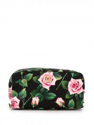 Косметичка с цветочным принтом Dolce & Gabbana. Цвет: черный