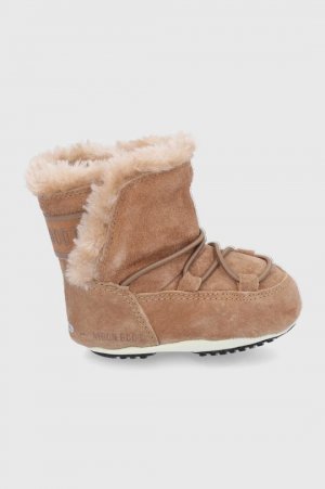 Детские замшевые зимние ботинки, коричневый Moon Boot