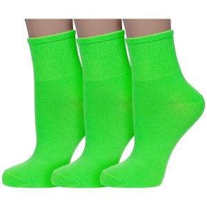 Комплект из 3 пар носков Hobby Line салатовые, размер 36-40. Цвет: зеленый