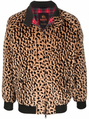 Куртка с леопардовым принтом из коллаборации Wacko Maria Baracuta. Цвет: бежевый