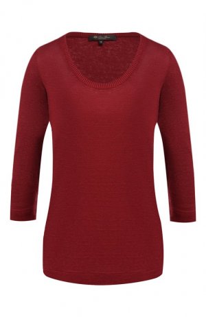 Льняной пуловер Loro Piana. Цвет: красный
