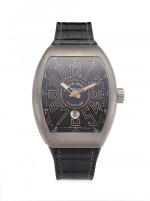 Часы Vanguard из полированного титана, розового золота, кожи и каучукового ремешка , черный Franck Muller