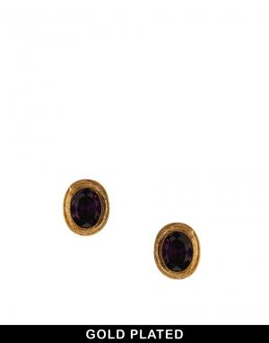 Серьги-гвоздики с кристаллами Ottoman Hands. Цвет: фиолетовый