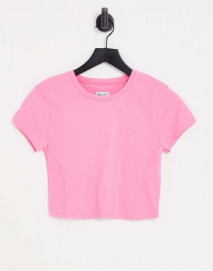 Розовая приталенная футболка с контурным швом HIIT. Цвет: розовый