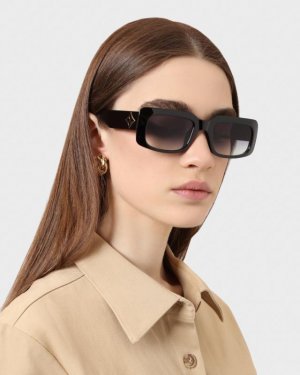 Солнцезащитные очки, р. one size, цвет черный/белый Selena. Цвет: черный/белый