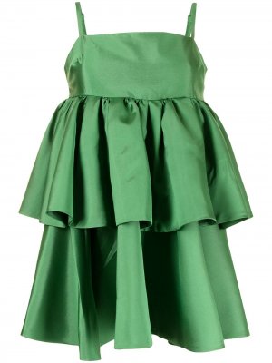 Ярусное платье мини Conversation Macgraw. Цвет: зеленый