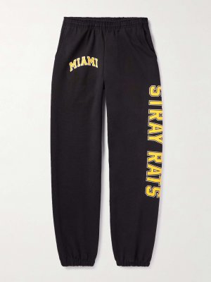 Зауженные спортивные штаны из хлопкового джерси с логотипом Miami STRAY RATS, черный Rats