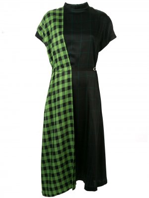 Платье в клетку Toga. Цвет: зеленый