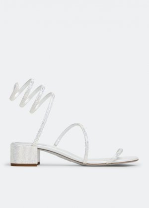 Сандалии RENÉ CAOVILLA Cleo crystal-embellished sandals, серый Rene