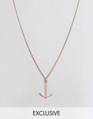 Ожерелье с подвеской-якорем цвета розового золота эксклюз Simon Carter. Цвет: золотой