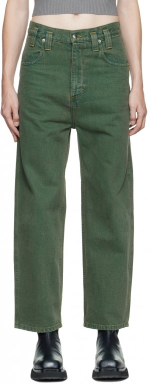 Зеленые мешковатые джинсы Eckhaus Latta