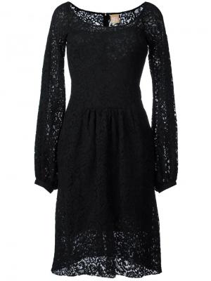 Кружевное платье с рукавами-колокол Pascal Millet. Цвет: чёрный
