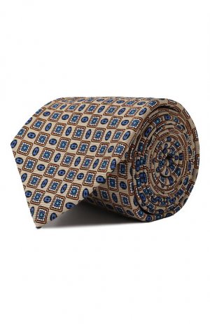Шелковый галстук Kiton. Цвет: бежевый