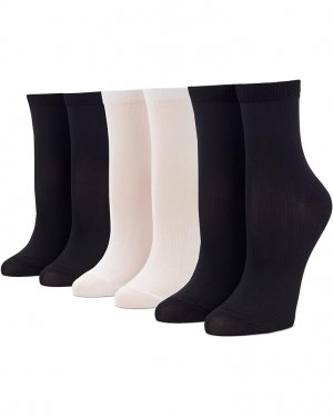 Носки HUE Ultrafine Anklet 6-Pack, черный/белый