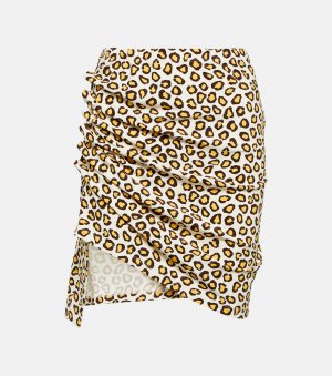 Мини-юбка из джерси с леопардовым принтом, разноцветный Paco Rabanne