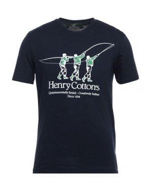 Футболка HENRY COTTON'S. Цвет: темно-синий