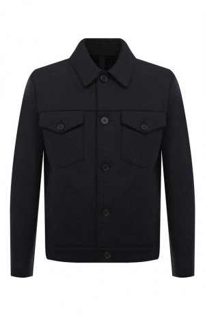 Шерстяная куртка-рубашка Harris Wharf London. Цвет: синий