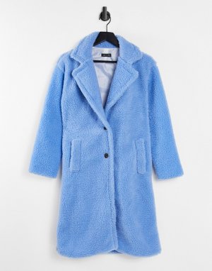 Длинное синее пальто из искусственного меха -Голубой I Saw It First