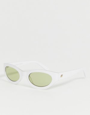 Белые солнцезащитные очки в квадратной оправе -Белый Le Specs