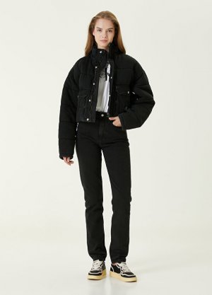 Аутентичные узкие прямые черные джинсовые брюки Calvin Klein. Цвет: черный