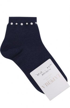 Хлопковые носки с бусинами La Perla. Цвет: синий