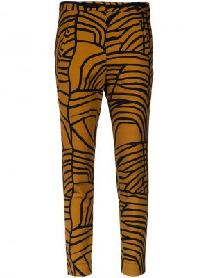 Printed skinny trousers Andrea Marques. Цвет: est xilo ocre
