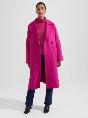 Пальто свободного кроя из смесовой шерсти Carine , ярко-розовый Hobbs