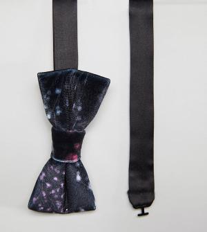 Бархатный галстук-бабочка с принтом Noose & Monkey. Цвет: черный