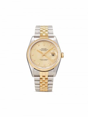 Наручные часы Datejust pre-owned 36 мм 1990-х годов Rolex. Цвет: золотистый