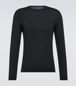 Шерстяной свитер с круглым вырезом , черный Kiton