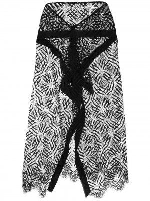Прозрачная кружевная юбка Michelle Mason. Цвет: черный