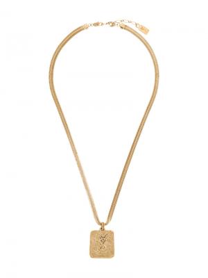 Ожерелье с подвеской-логотипом Yves Saint Laurent Pre-Owned. Цвет: желтый