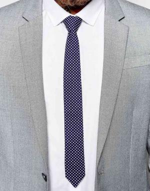 Узкий темно-синий галстук-бабочка в горошек Reclaimed Vintage. Цвет: темно-синий