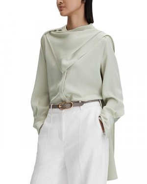 Блуза со съемным шарфом Emilia REISS, цвет Green Reiss